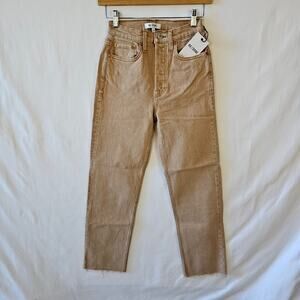 RE/DONE Ultra High Rise Stove Top Beige Jeans Size 23